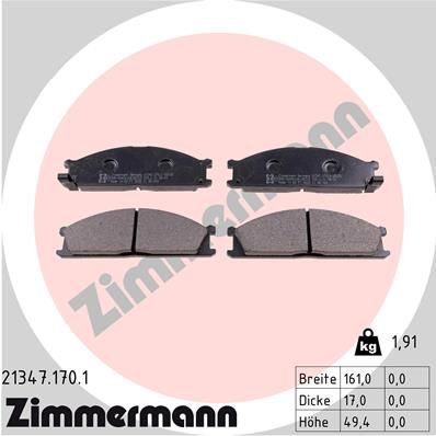 Комплект тормозных колодок, дисковый тормоз ZIMMERMANN 21347.170.1 для NISSAN PICK