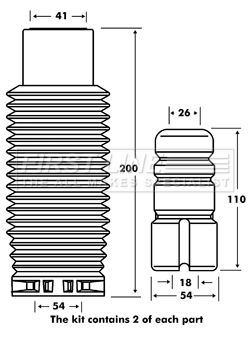 Dust Cover Kit, shock absorber FIRST LINE FPK7066