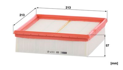 Cabinefilter (213x213x57mm) past: MERCEDES U 1000, U 1200, U 1200T, U 1250, U 1300, U 1500, U 1500T, U 1550, U 1550 L