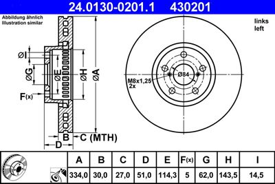 Тормозной диск ATE 24.0130-0201.1 для LEXUS GS
