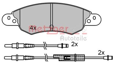 Комплект тормозных колодок, дисковый тормоз METZGER 1170502 для CITROËN C5
