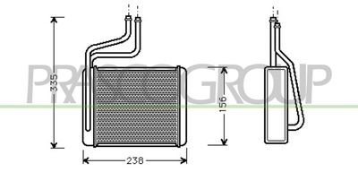 PRASCO FD105H001 Радиатор печки  для FORD COUGAR (Форд Коугар)