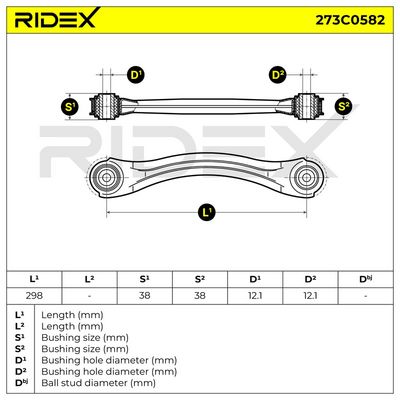 носач, окачване на колелата RIDEX 273C0582