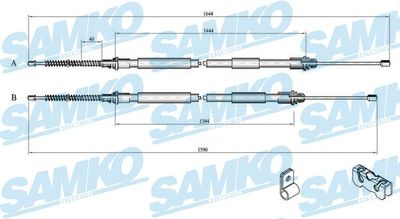 Тросик, cтояночный тормоз SAMKO C0269B для FORD PUMA
