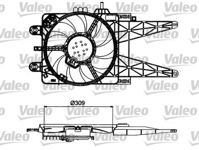 VALEO 698484 Вентилятор системы охлаждения двигателя  для FIAT PUNTO (Фиат Пунто)