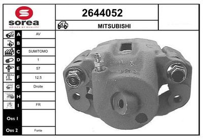 EAI 2644052 Тормозной суппорт для MITSUBISHI LANCER II (A17_)
