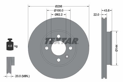 Тормозной диск TEXTAR 92237903 для KIA RIO