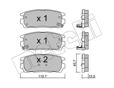 Комплект тормозных колодок, дисковый тормоз METELLI 22-0779-0 для CHEVROLET CAPTIVA
