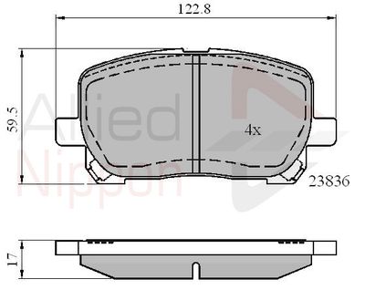 Комплект тормозных колодок, дисковый тормоз COMLINE ADB01132 для TOYOTA NOAH/VOXY