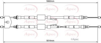 Cable Pull, parking brake APEC CAB1147