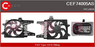 CASCO CEF74005AS Вентилятор системы охлаждения двигателя  для LANCIA Y (840_) 1.1 (840AE)
