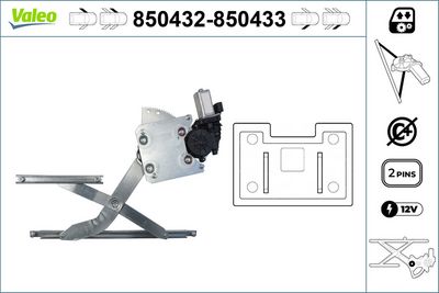 стъклоподемник VALEO 850432