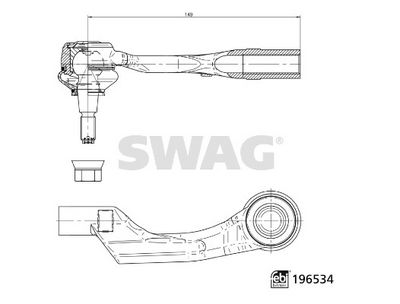 Końcówka drążka kierowniczego poprzecznego SWAG 33112218