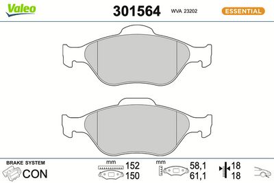 BREMSBELAGSATZ SCHEIBENBREMSE
