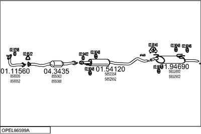 SISTEM DE ESAPAMENT MTS OPEL86599A016128