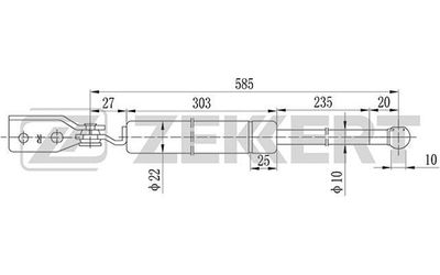 Газовая пружина, крышка багажник ZEKKERT GF-2094 для MAZDA 323