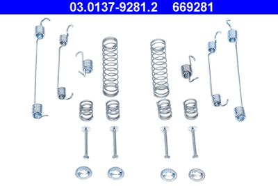Remschoen montage set past: DS DS 3  CITROEN C2, C2 ENTERPRISE, C3 I, C3 II, C3 III, C3 PLURIEL, C4 CACTUS, C-ELYSEE, DS3  PEUGEOT 1007, 208, 208 I, 301 1.0-1.6LPG 02.02-