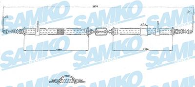 Тросик, cтояночный тормоз SAMKO C0141B для LANCIA THEMA