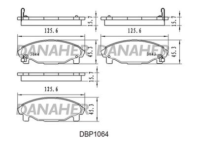 Комплект тормозных колодок, дисковый тормоз DANAHER DBP1064 для DAIHATSU GRAN