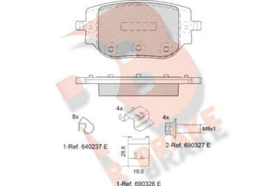 Комплект тормозных колодок, дисковый тормоз R BRAKE RB2415 для CITROËN JUMPY