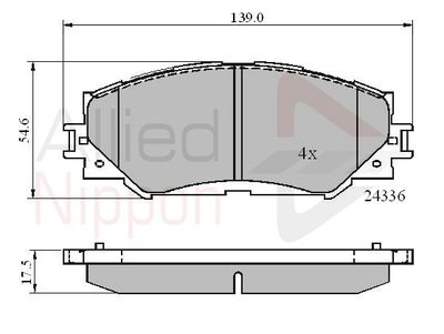 Комплект тормозных колодок, дисковый тормоз COMLINE ADB01515 для TOYOTA NOAH/VOXY