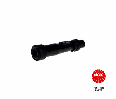 Bougie pijp, hoek: 180°, Lang, bougie draad: 14mm, aansluiting: draad, materiaal behuizing: Eboniet, kleur bougiedop: zwart