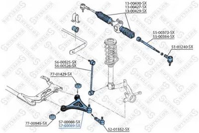 носач, окачване на колелата STELLOX 57-00089-SX