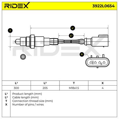 ламбда-сонда RIDEX 3922L0654