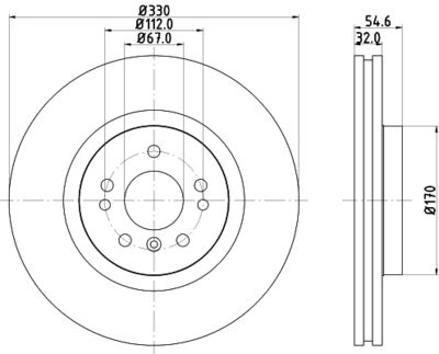 Тормозной диск HELLA 8DD 355 128-581 для MERCEDES-BENZ R-CLASS