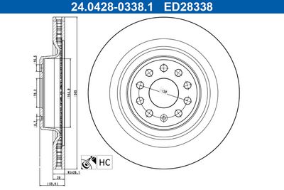 спирачен диск ATE 24.0428-0338.1