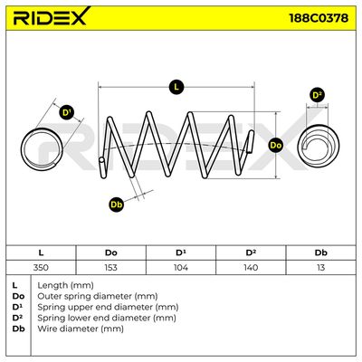 пружина за ходовата част RIDEX 188C0378