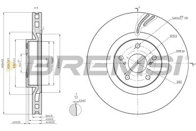 Тормозной диск BREMSI CD8497VRD для LEXUS RC
