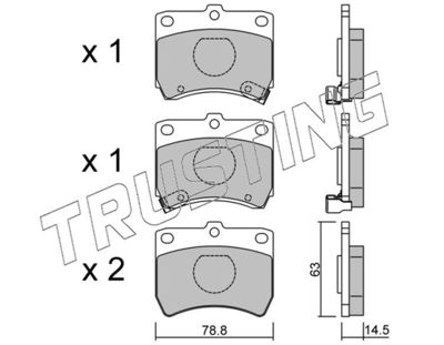 Комплект тормозных колодок, дисковый тормоз TRUSTING 379.0 для KIA PRIDE