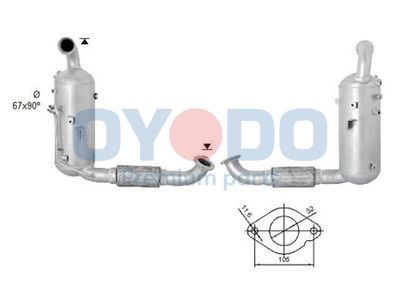 Filtr sadzy / filtr cząstek stałych, układ wydechowy OYODO Y6152050XB