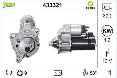 Стартер VALEO 433321 для CITROËN XM