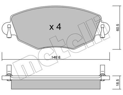 Комплект тормозных колодок, дисковый тормоз 22-0318-0