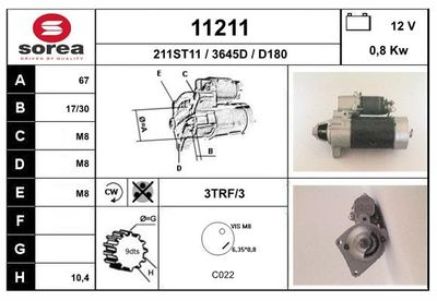 Стартер EAI 11211 для FIAT 238