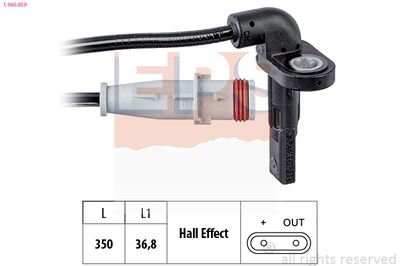 Czujnik, prędkość obrotowa koła EPS 1.960.059