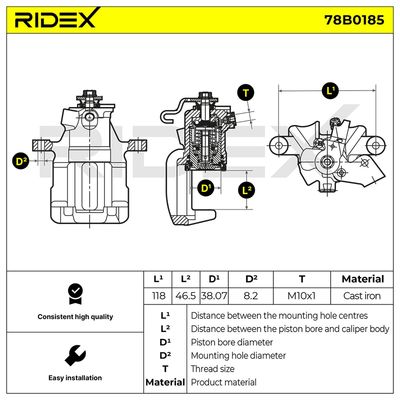 спирачен апарат RIDEX 78B0185