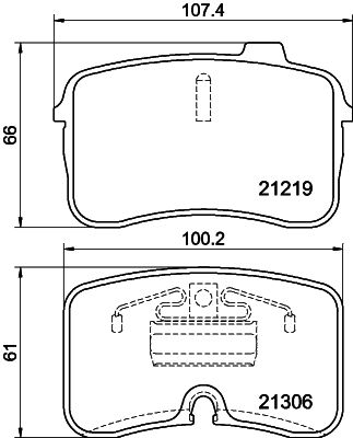 Комплект тормозных колодок, дисковый тормоз MINTEX MDB1517 для AUDI V8