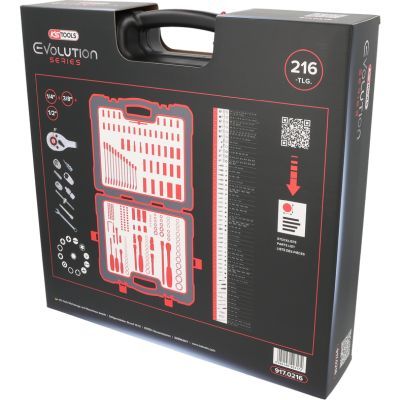 Ks Tools - Gola sada 1/4"+3/8"+1/2", 216ks