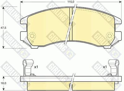 Комплект тормозных колодок, дисковый тормоз GIRLING 6108829 для SUZUKI SWIFT