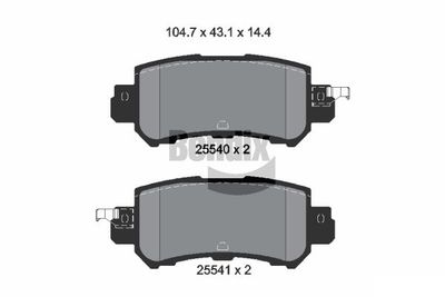 Комплект тормозных колодок, дисковый тормоз BENDIX Braking BPD2252 для MAZDA CX-3