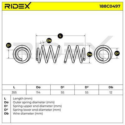 пружина за ходовата част RIDEX 188C0497