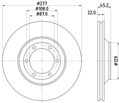 Тормозной диск HELLA 8DD 355 113-041 для HYUNDAI GALLOPER