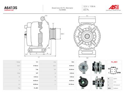 Dynamo AUTOSTARTER A6413S for HONDA