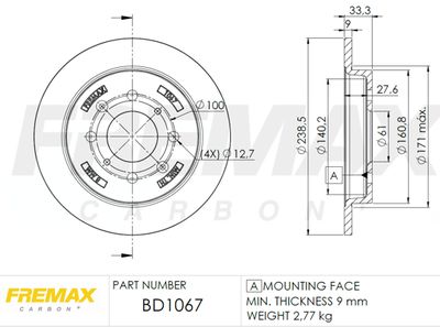 FREMAX BD-1067 Тормозные диски  для HONDA CITY (Хонда Кит)