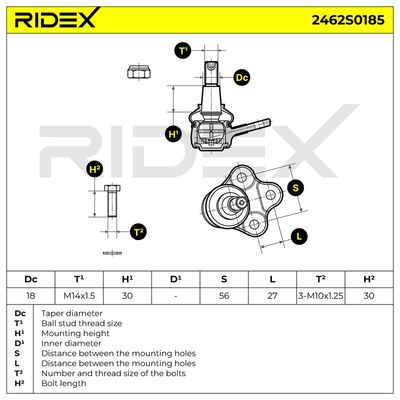 Шарнири RIDEX 2462S0185
