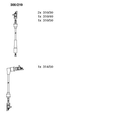Комплект проводов зажигания BREMI 300/219 для FIAT RITMO