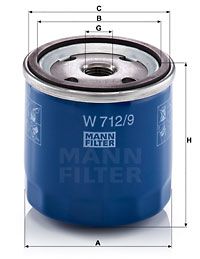 Масляный фильтр MANN-FILTER W 712/9 для CITROËN LNA